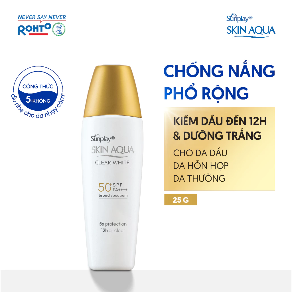 Kem chống nắng dưỡng trắng dạng sữa Sunplay Skin Aqua Clear White Eco Việt Nam SPF50, PA++++ 25g – Giảm giá hấp dẫn trên Shopee