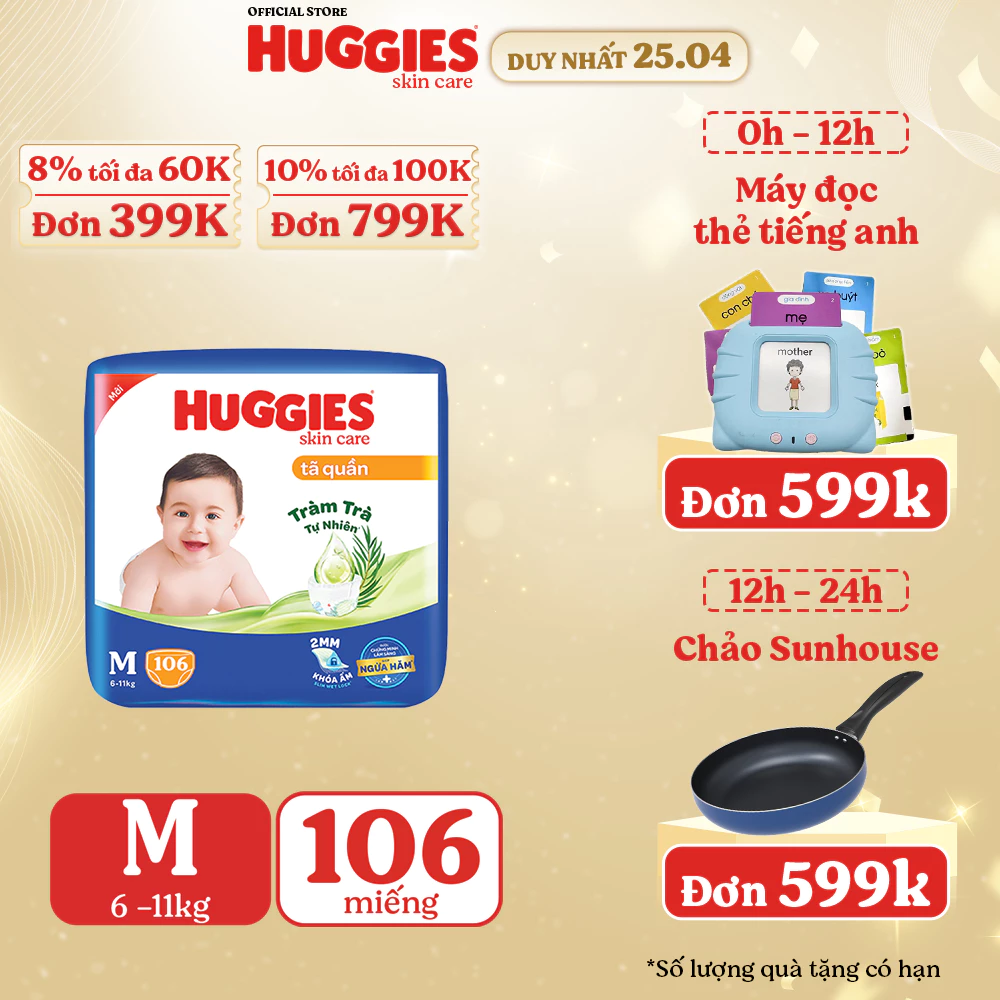 Tã quần Huggies Skincare Mega Jumbo – Ưu đãi trên Shopee